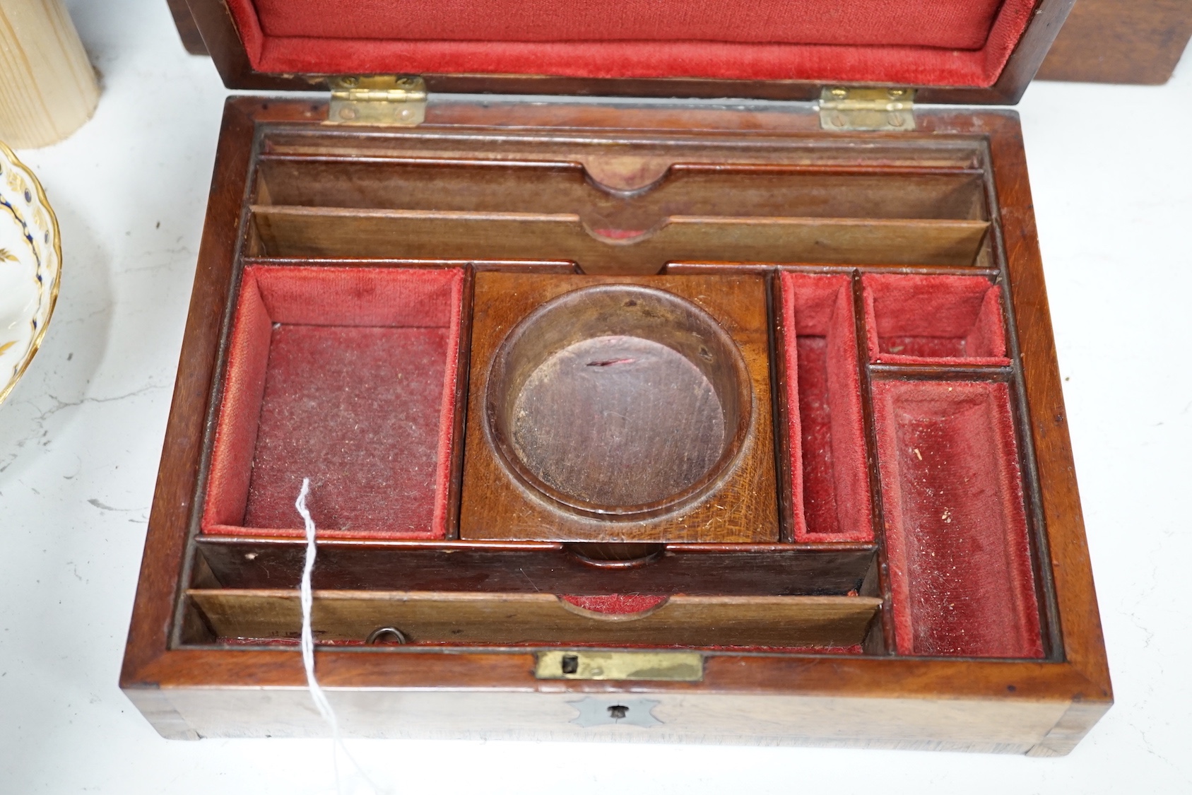 A 19th century mahogany jewellery box and a similar vanity box